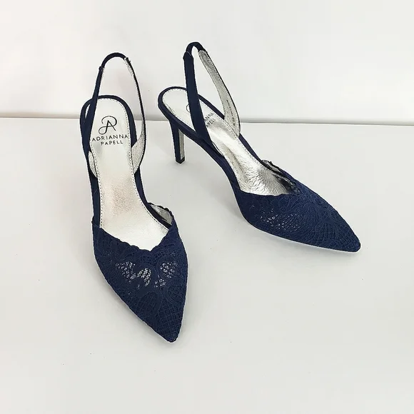 Adrianna Papell Shoes Adrianna Papell Navy Blue Lace Sling